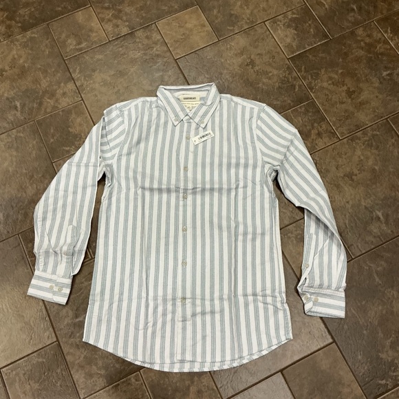 💥3/$30💥 Goodthreads Men's Blue and White Striped Button Down Shirt - Picture 1 of 3